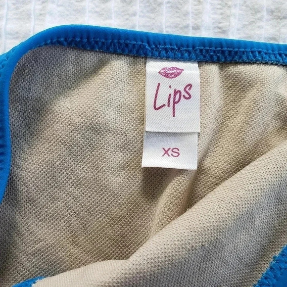 LIPS Brand Bikini Swim Bottoms Blue Side Tie XS - Picture 6 of 6